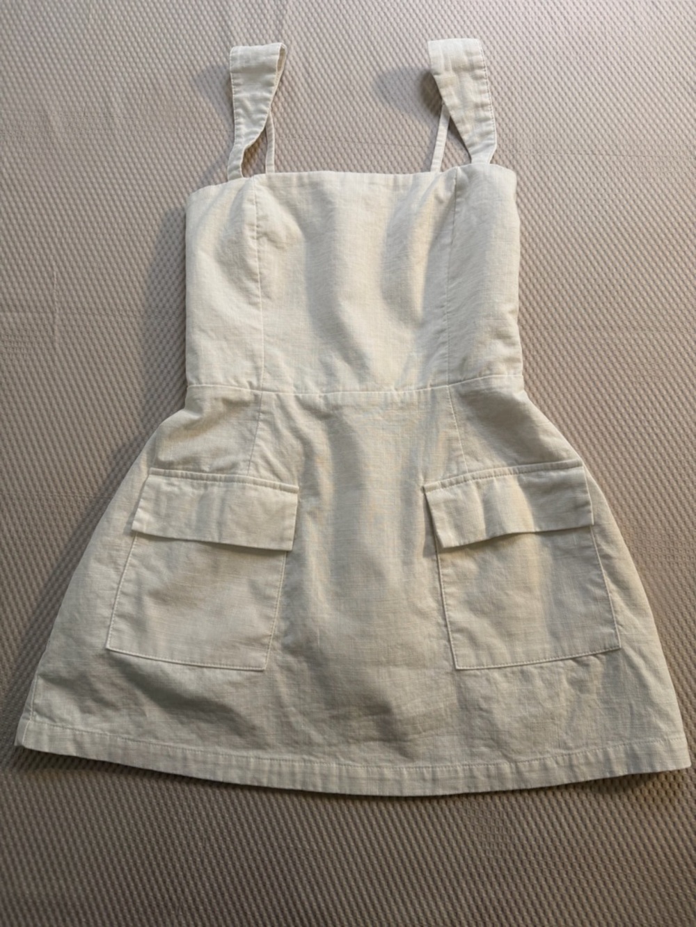 Mure + Grand White Romper Dress Small Linen Blend Fit & Flare Skort Mini
